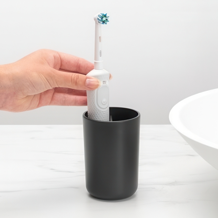 Tandborstmugg med avdelare Brabantia Mörkgrå