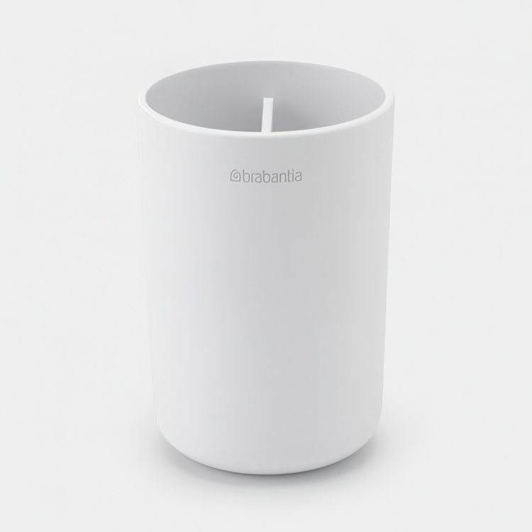 Tandborstmugg med avdelare, BRABANTIA RENEW, Ø7,6 x H 11 cm, Vit