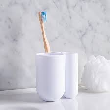 Tandbortsmugg / Pennkopp, TOUCH, 10 x 8 x H 10 cm, Umbra, vit