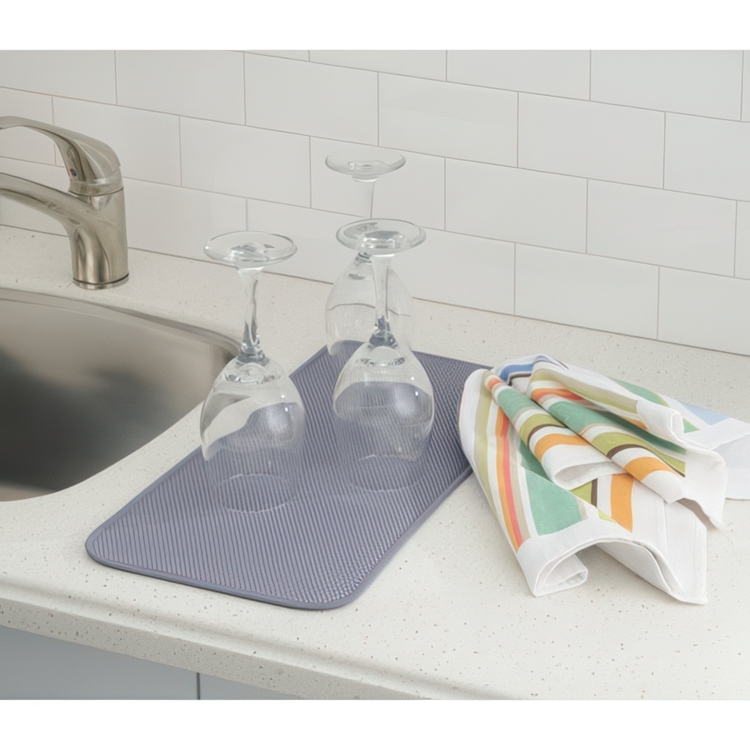 Torkmatta av Mikrofiber, Långsmal, iDRY MINI, 23 x 46 cm, Grå