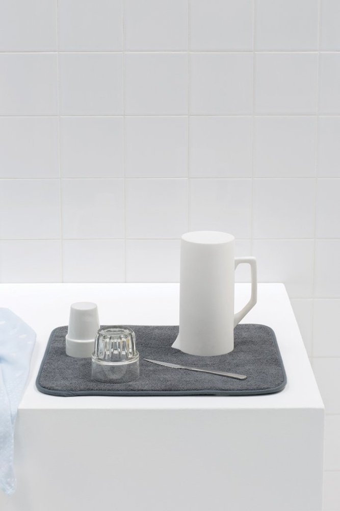 Torkmatta av Mikrofiber, BRABANTIA SOFT DRYING MAT, 47 x 40 cm, Mörkgrå