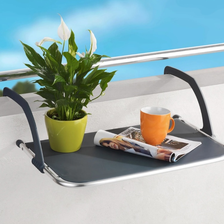 Torkställning / Balkongbord, CLEVER DRYING RACK, 3 m, Silver / Grå