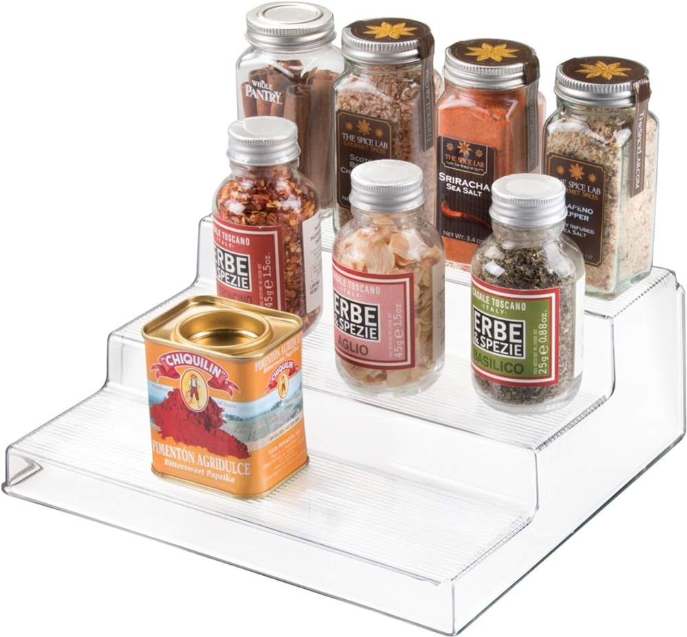 Trappstegshylla, 3 plan, LINUS STADIUM ORGANIZER, 25,4 x 22,2 x H 8,9 cm, Transparent