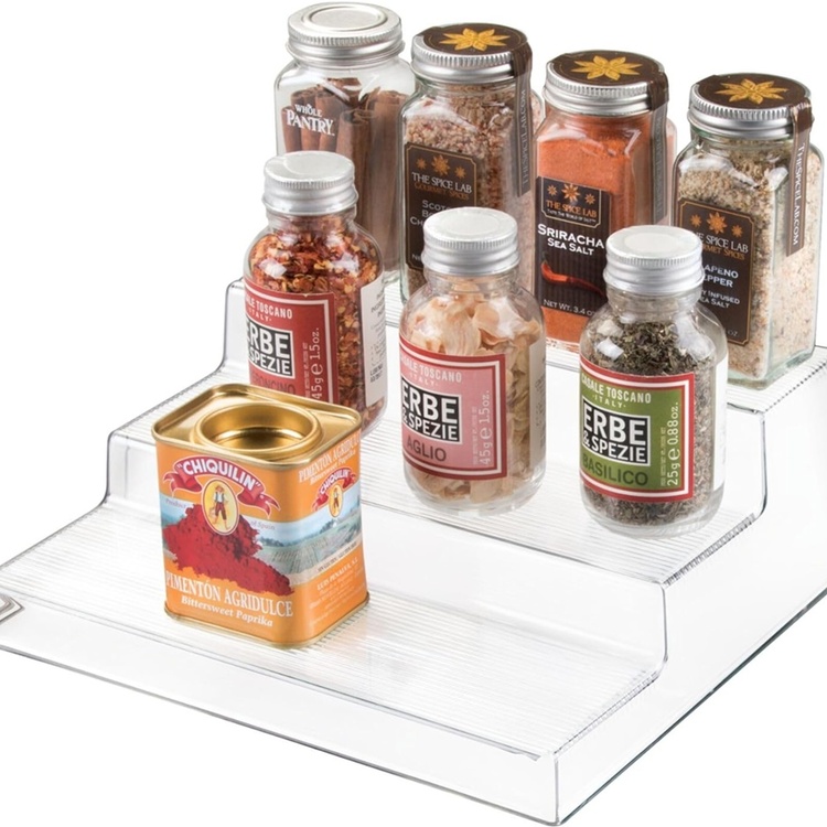 Trappstegshylla, 3 plan, LINUS STADIUM ORGANIZER, 25,4 x 22,2 x H 8,9 cm, Transparent