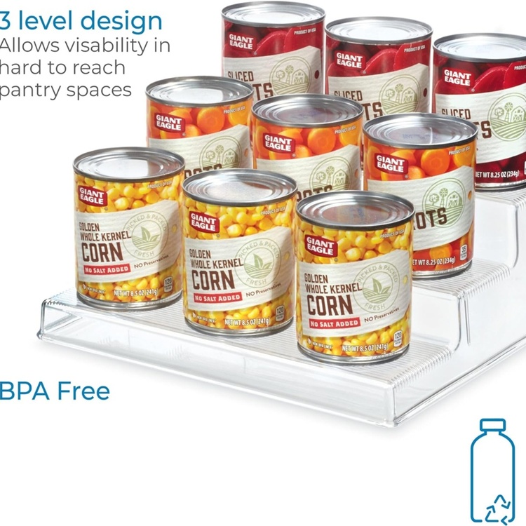 Trappstegshylla, 3 plan, LINUS STADIUM ORGANIZER, 25,4 x 22,2 x H 8,9 cm, Transparent