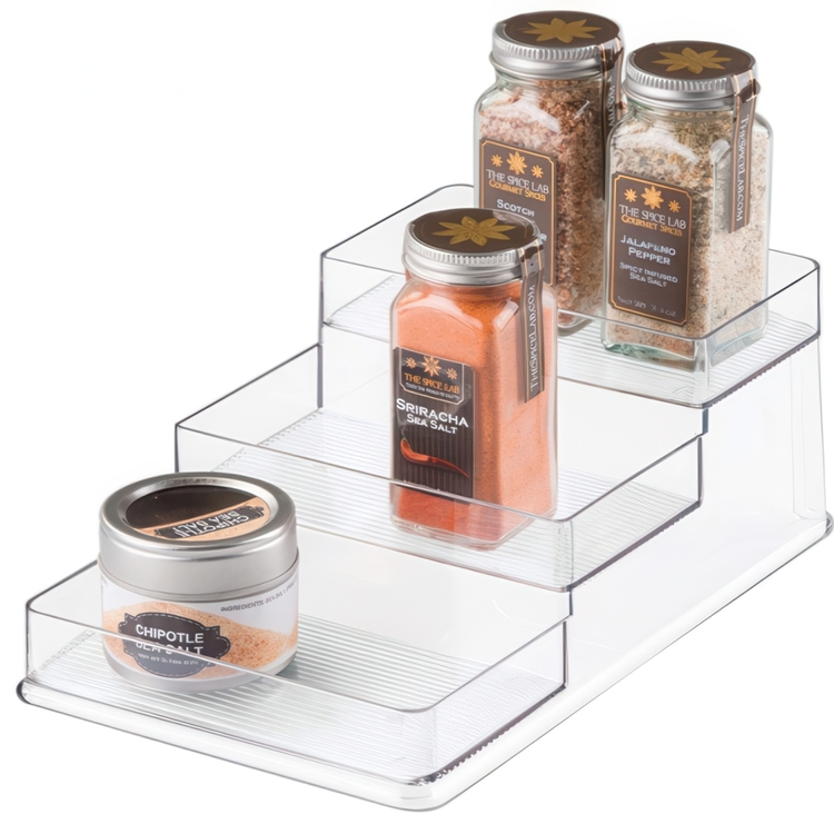 Trappstegshylla, 3 plan, Litet, STADIUM SLIM SPICE RACK, 26 x 16 x H 10 cm, Transparent