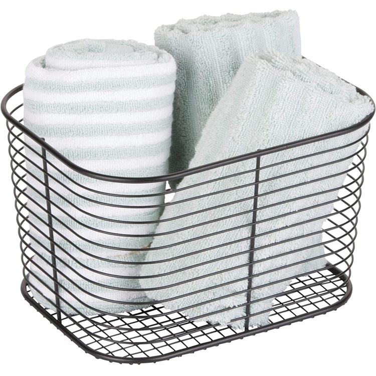 Trådkorg, VIENNA LARGE VANITY BASKET, 24 x 19 x H 19 cm, Svart