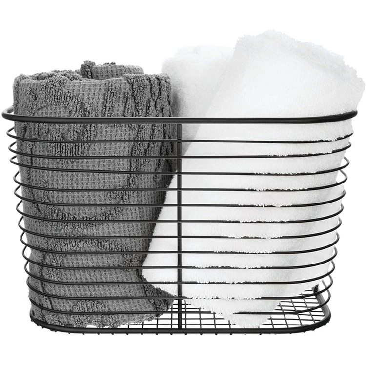 Trådkorg, VIENNA LARGE VANITY BASKET, 24 x 19 x H 19 cm, Svart