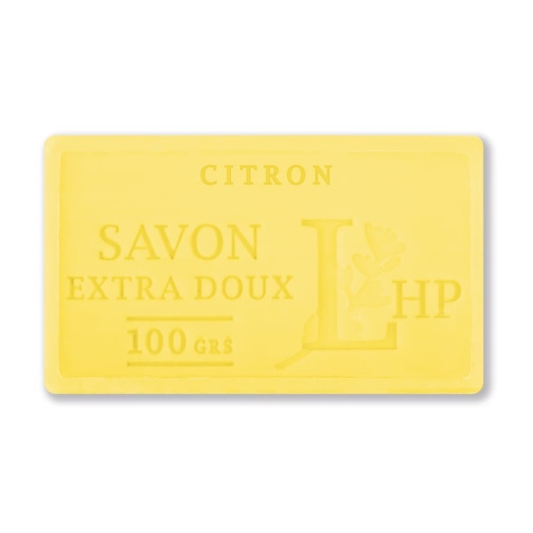 Tvål med Citrondoft, 100 g, SAVON DE MARSEILLE CITRON, 8,5 x 5 x H 2,5 cm, Gul
