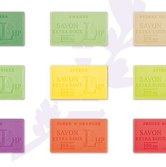 Tvål med Citrondoft, 100 g, SAVON DE MARSEILLE CITRON, 8,5 x 5 x H 2,5 cm, Gul