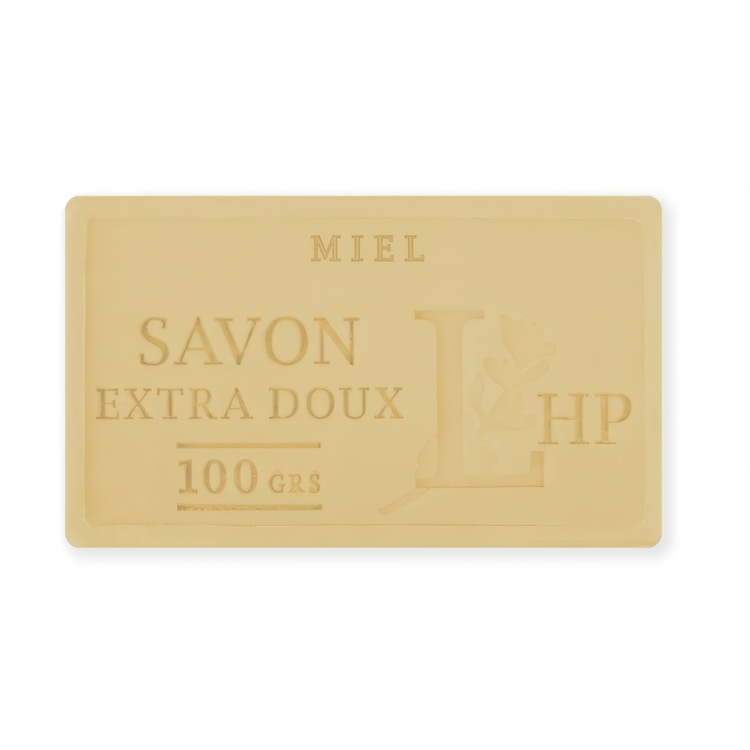 Tvål med doft av Honung, 100 g, SAVON DE MARSEILLE MIEL, 8,5 x 5 x H 2,5 cm, Beige