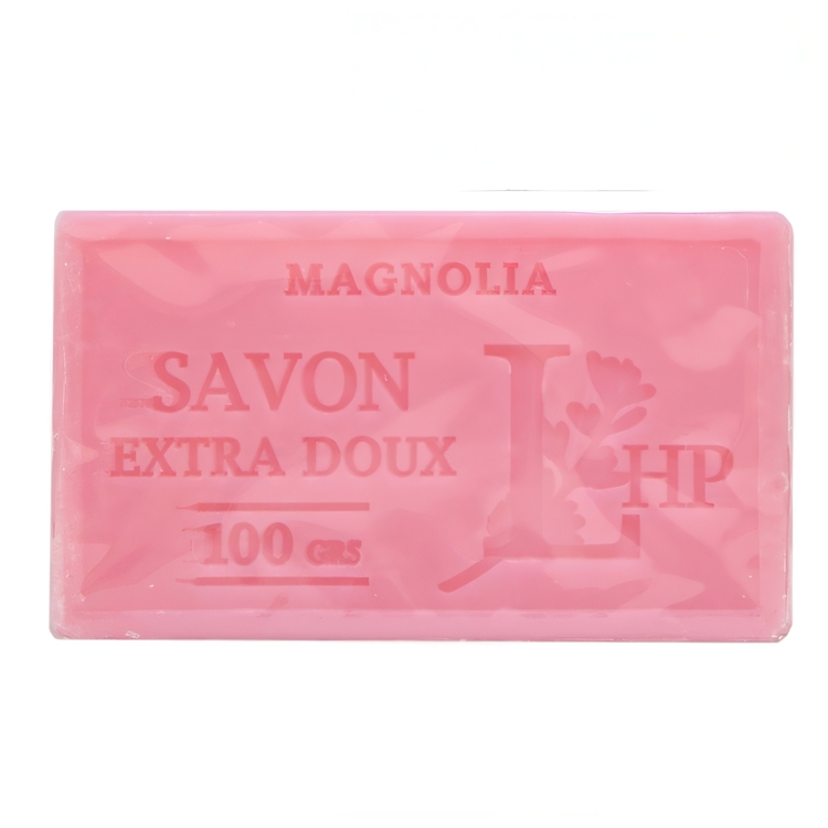 Tvål med doft av Magnolia, 100 g, SAVON DE MARSEILLE MAGNOLIA, 8,5 x 5 x H 2,5 cm, Rosa