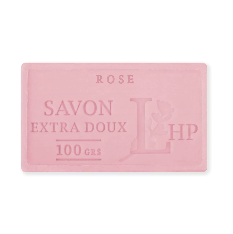 Tvål med doft av rosor, 100 g, SAVON DE MARSEILLE ROSE, 8,5 x 5 x H 2,5 cm, Rosa