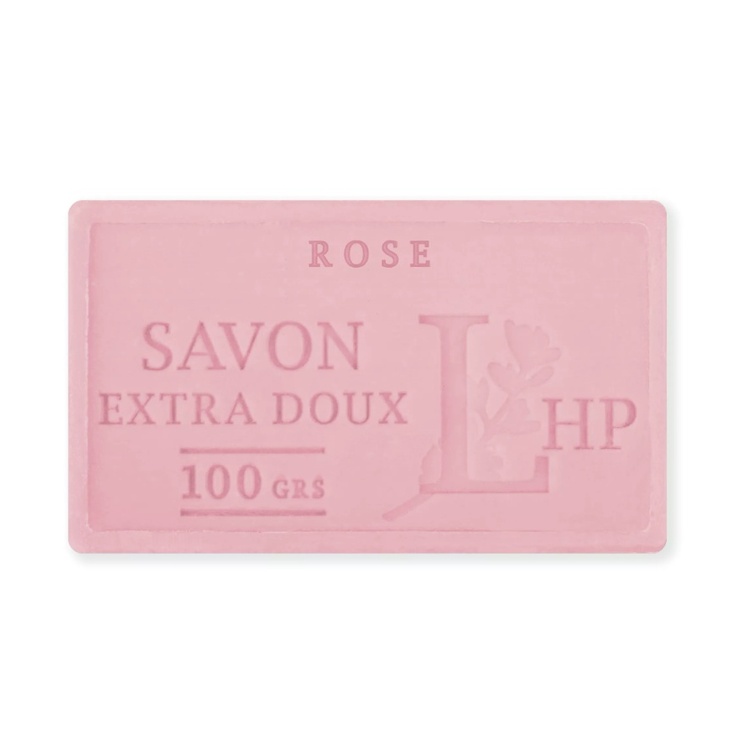 Tvål med doft av rosor, 100 g, SAVON DE MARSEILLE ROSE, 8,5 x 5 x H 2,5 cm, Rosa