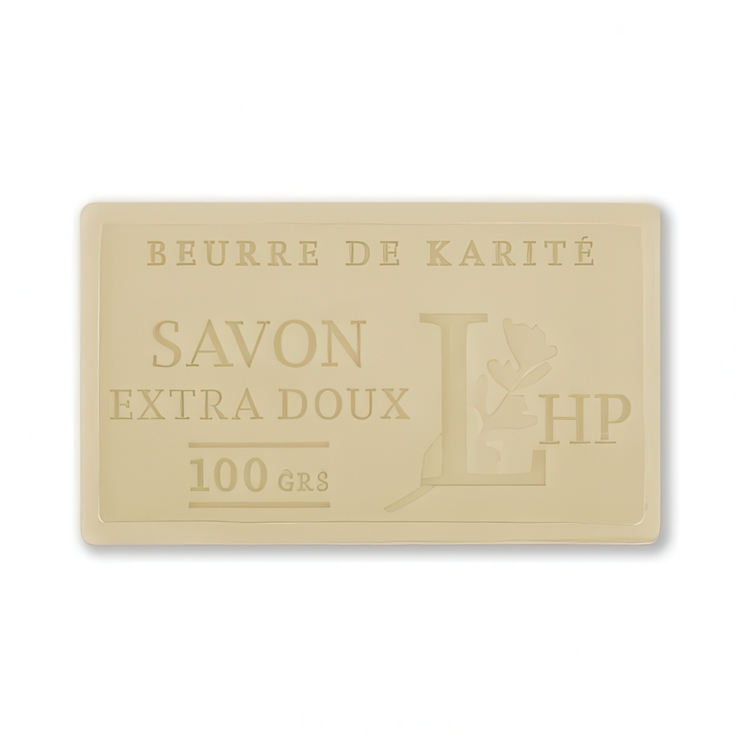 Tvål med doft av Sheasmör, 100 g, SAVON DE MARSEILLE KARITÉ. 8,5 x 5 x H 2,5 cm, Beige