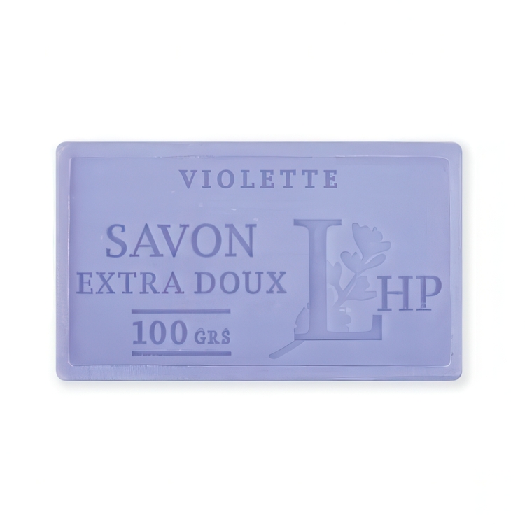 Tvål med Doft av Viol, 100 g, SAVON DE MARSEILLE VIOLETTE, 8,5 x 5 x H 2,5 cm, Lila