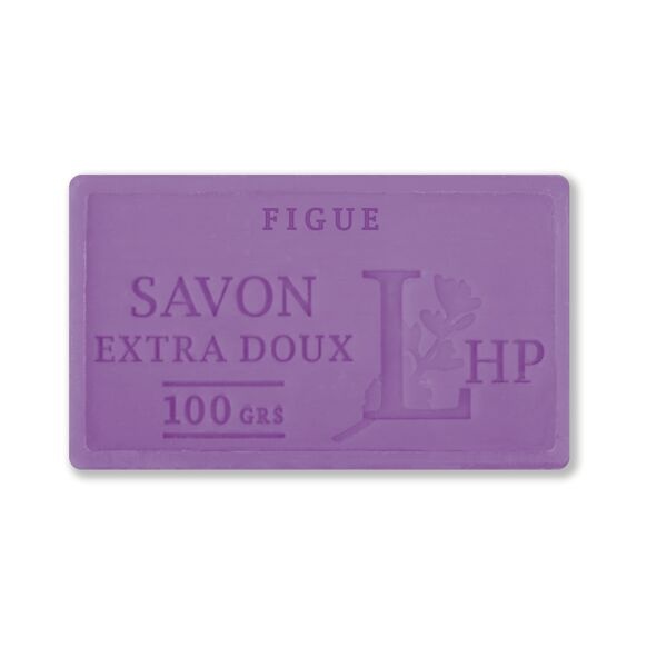 Tvål med Fikondoft, 100 g, SAVON DE MARSEILLE FIGUE, 8,5 x 5 x H 2,5 cm, Lila
