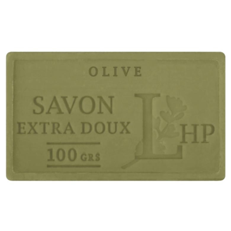 Tvål med Olivolja, 100 g, SAVON DE MARSEILLE HUILE D'OLIVE, 8,5 x 5 x H 2,5 cm, Olivgrön