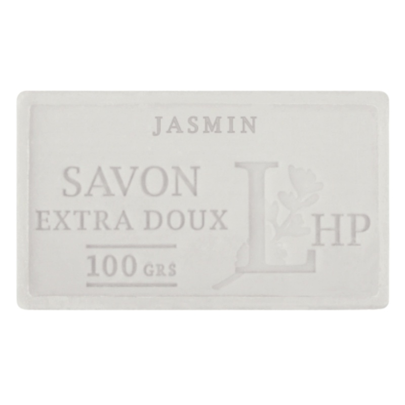 Tvål parfymerad med jasmindoft 100 g, SAVON DE MARSEILLE JASMIN, 8,5 x 5 x H 2,5 cm, Offwhite