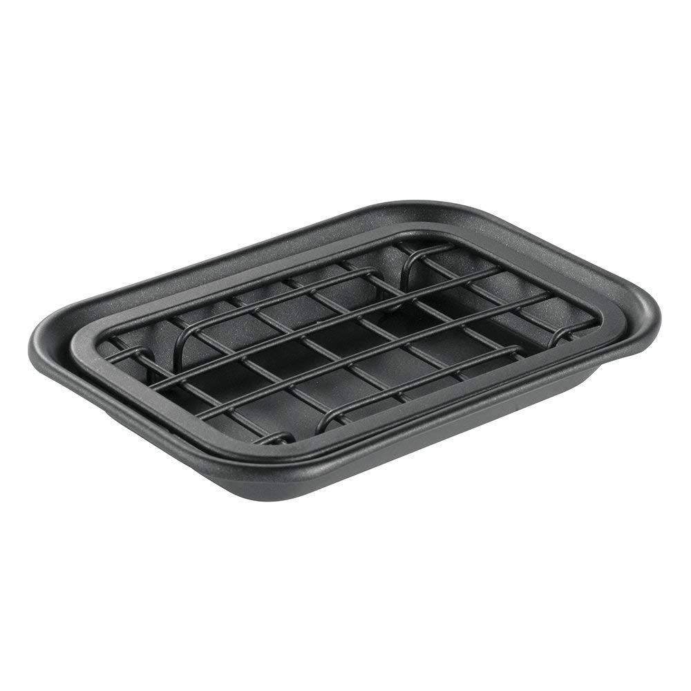 Tvålkopp i metall, Självdränerande, GIA SOAP DISH, 14,5 x 10 x H 2 cm, Matt svart