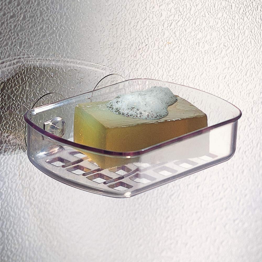 Tvålkopp med sugpropp, SUCTION SOAP DISH, 13 x 10 x H5 cm, Klar