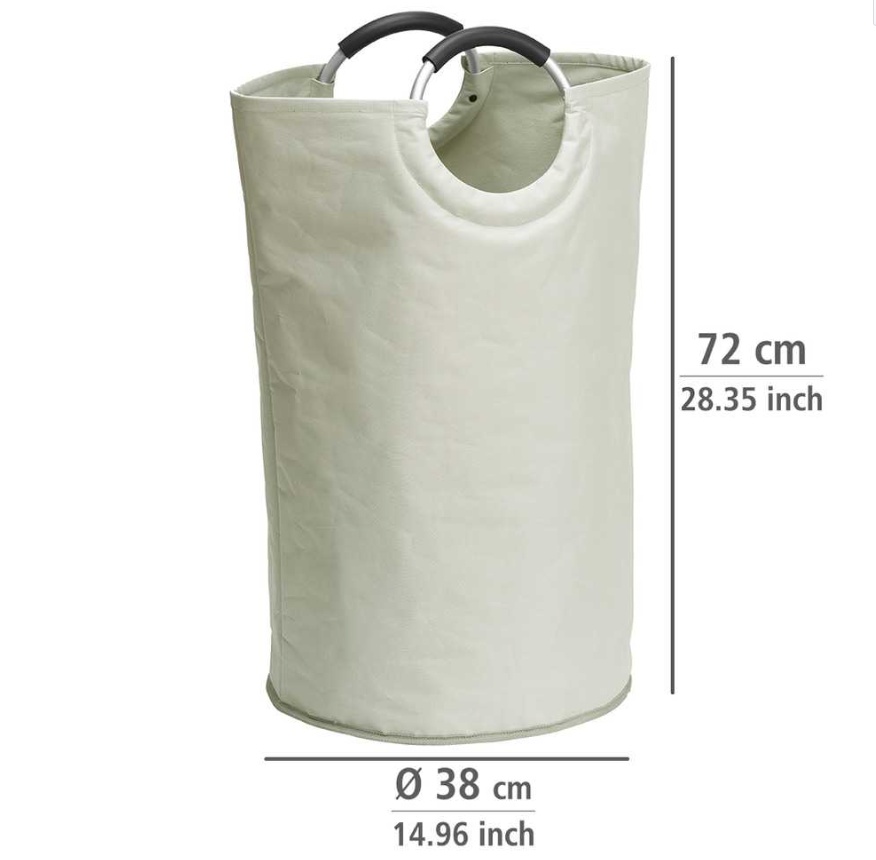 Tvättkasse, Stor, 69 L, JUMBO BASKET, Ø 38 x H 72 , Off white