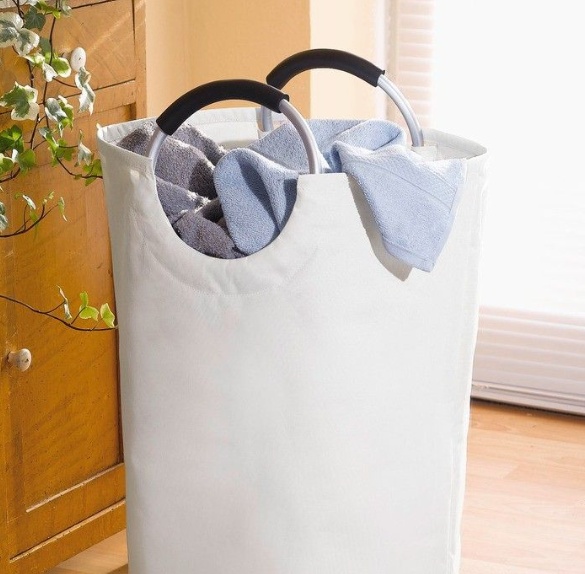 Tvättkasse, Stor, 69 L, JUMBO BASKET, Ø 38 x H 72 , Off white