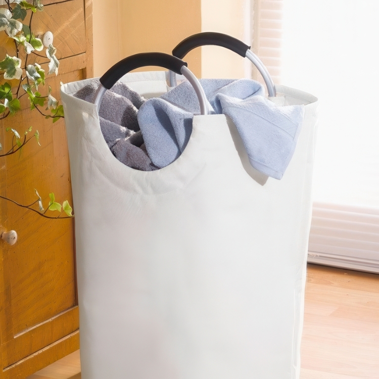 Tvättkasse, Stor, 69 L, JUMBO BASKET, Ø 38 x H 72 , Off white