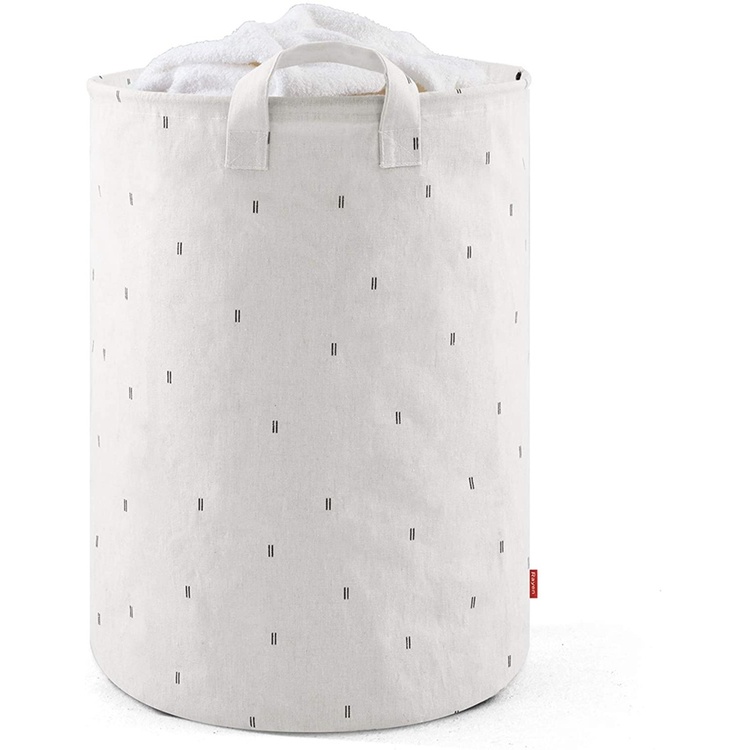 Tvättkorg / Förvaringssäck, CESTO PREMIUM, Ø 40 x H 55 cm, Offwhite