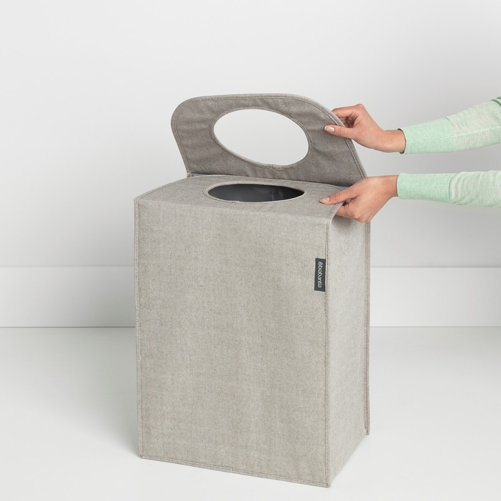 Smart tvättkorg med bärhandtag 55L, Brabantia, Ljusgrå