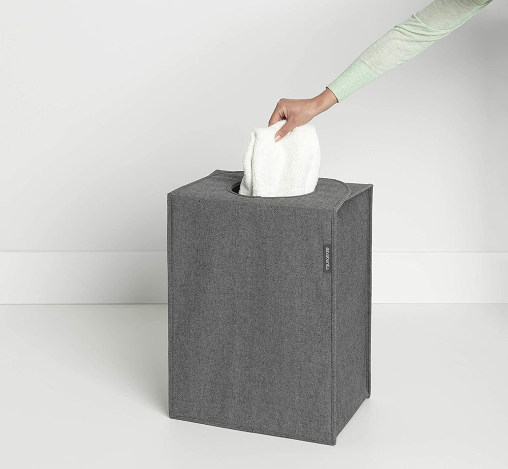 Smart tvättkorg med bärhandtag 55L, Brabantia, Mörkgrå