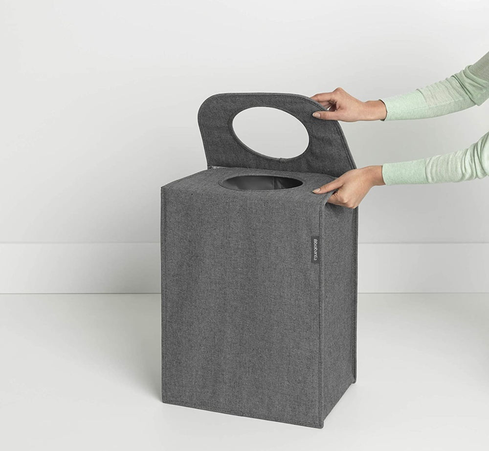 Smart tvättkorg med bärhandtag 55L, Brabantia, Mörkgrå