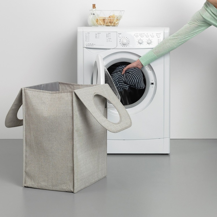 Tvättkorg med bärhandtag, 55 L, BRABANTIA RECTANGULAR, 29,5 x 40,5 x H 54 cm