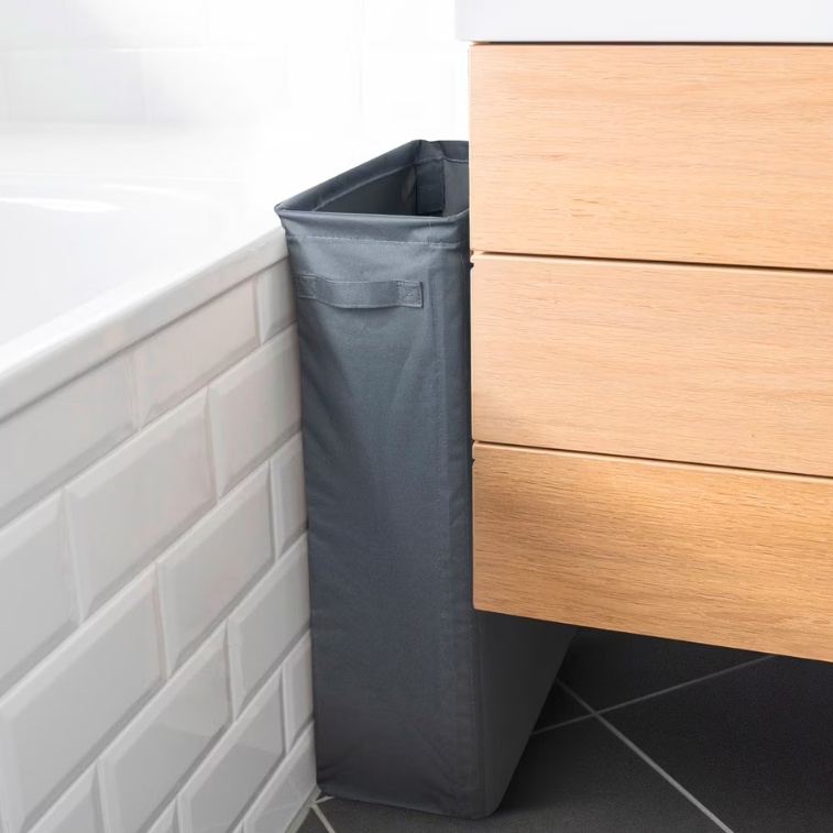 Tvättkorg, Extra Smal, 46 L, SLIM, 20 x 40 x H 60 cm, Grå