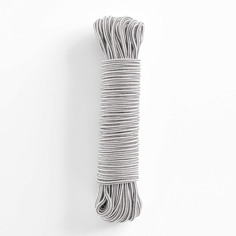 Tvättlina i nylon, Textilklädd, CUERDA DE TENDIDO, 20 Meter, Silvergrå