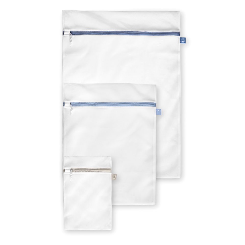 Tvättpåsar för tvättmaskinen, 3 st, BOLSAS PREMIUM, S 30x20, M 50 x 40, L 70 x 50 cm, Vit