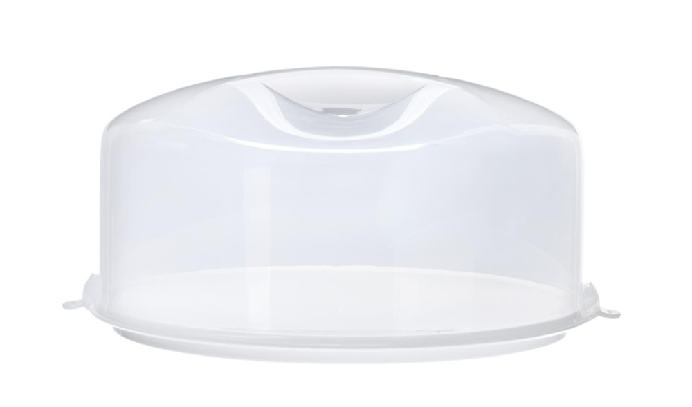 Tårtfat med lock / Tårtkupa, Bärbar, GASTROMAX, Ø 37 x H 16 cm , Transparent / Vit