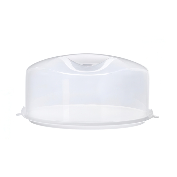 Tårtfat med lock / Tårtkupa, Bärbar, GASTROMAX, Ø 37 x H 16 cm , Transparent / Vit