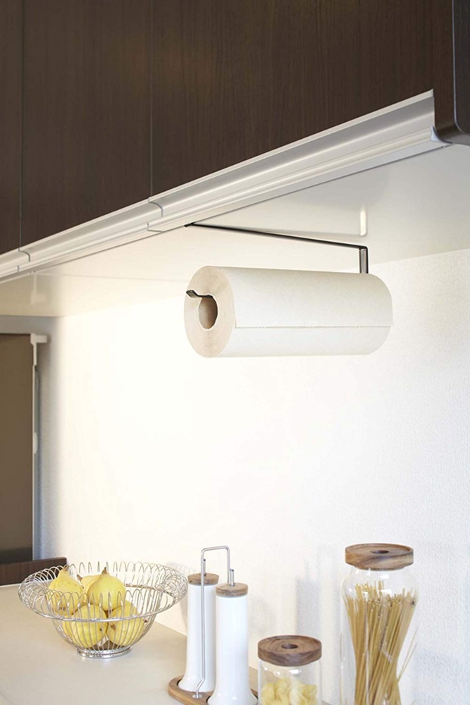 Under hylla hållare för hushållspapper, TOWER KITCHEN PAPER TOWEL, Yamazaki, Svart