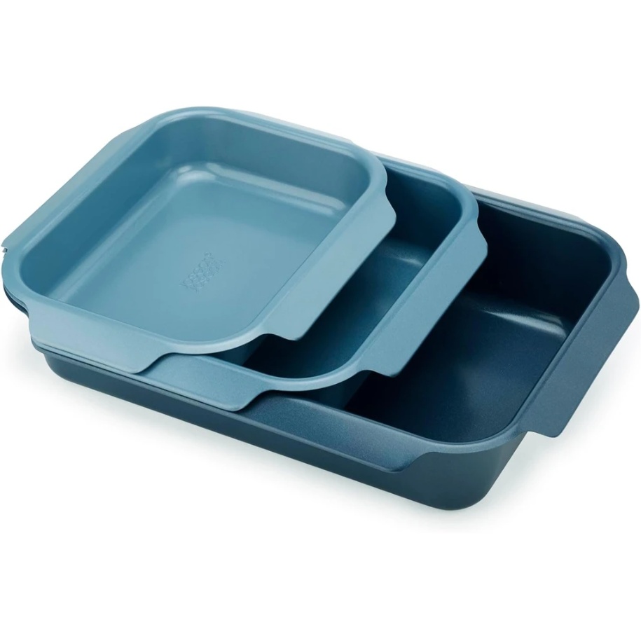 Ungsformar i Kolstål, Set med 3 st, NEST OVEN ROASTING TRAYS, Joseph Joseph, Blå