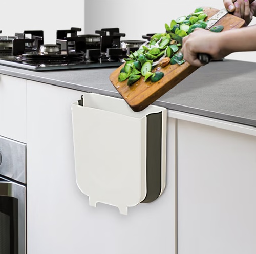 Uppsamlinsbehållare för köksavfall, EXPANDING BIN, Vit / Svart
