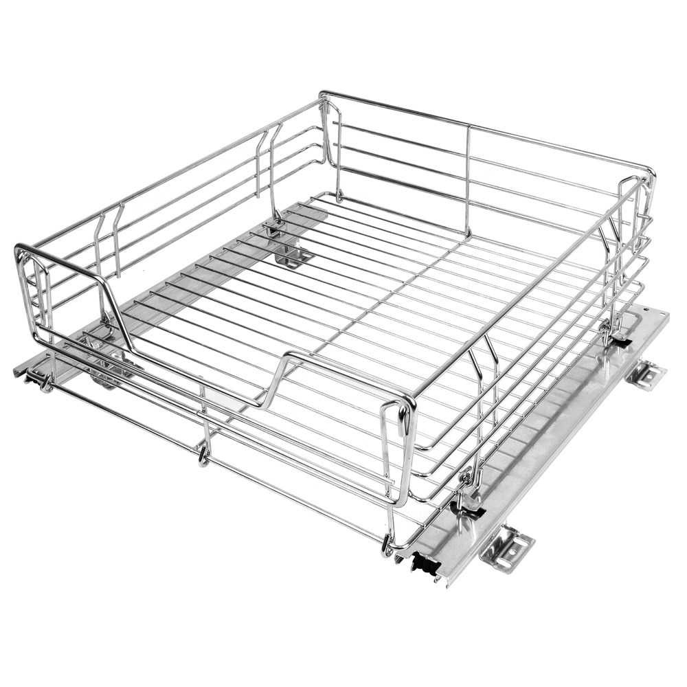 Utdragbar hylla för köksskåp, SLIDING RACK, 51 x 40 x H 18,5 cm, Silver