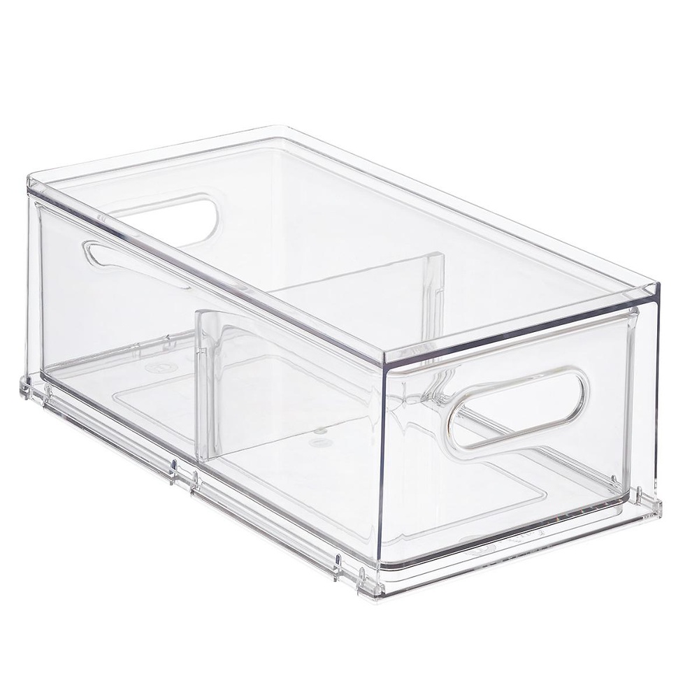 Utdragbar låda med avdelare, THE HOME EDIT FRIDGE DRAWER, 17x 31,4 x H 12 cm, Transparent
