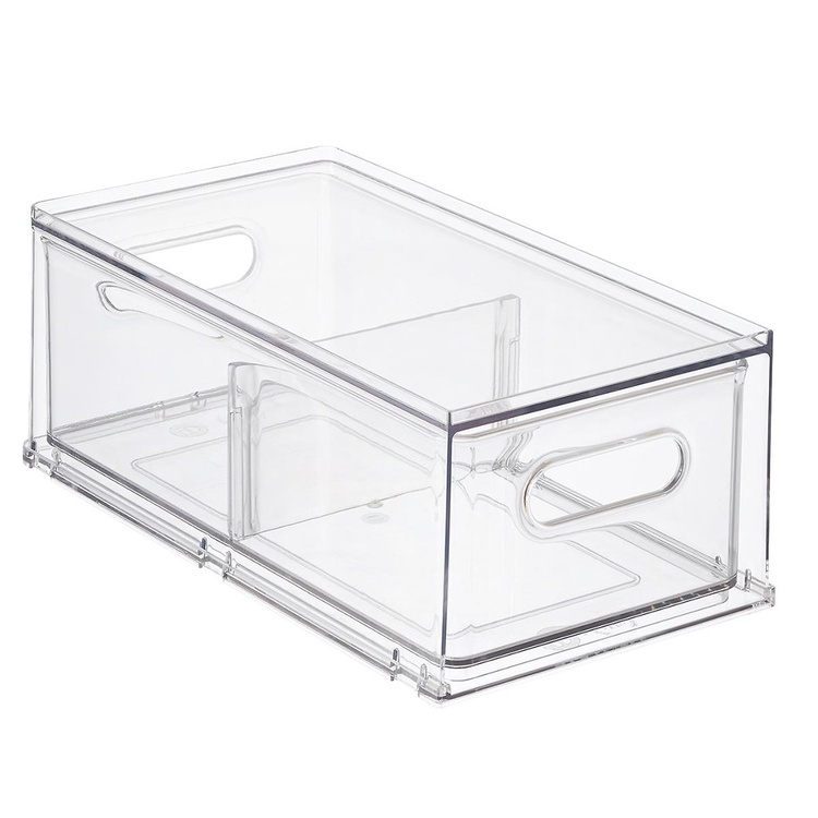 Utdragbar låda med avdelare, THE HOME EDIT FRIDGE DRAWER, 17x 31,4 x H 12 cm, Transparent