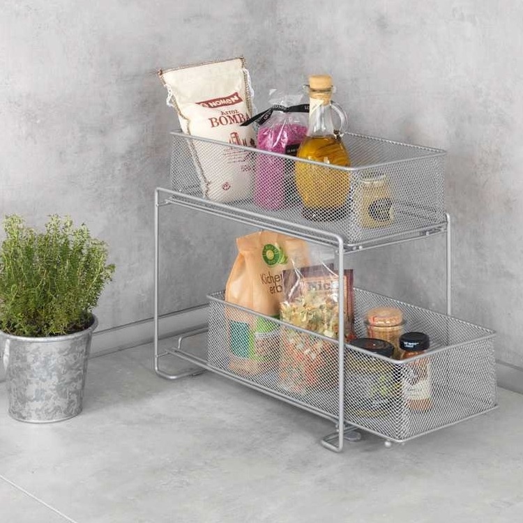 Utdragbara korgar, PULL-OUT- STORAGE, 35 x 19 x H 34 cm, Silver
