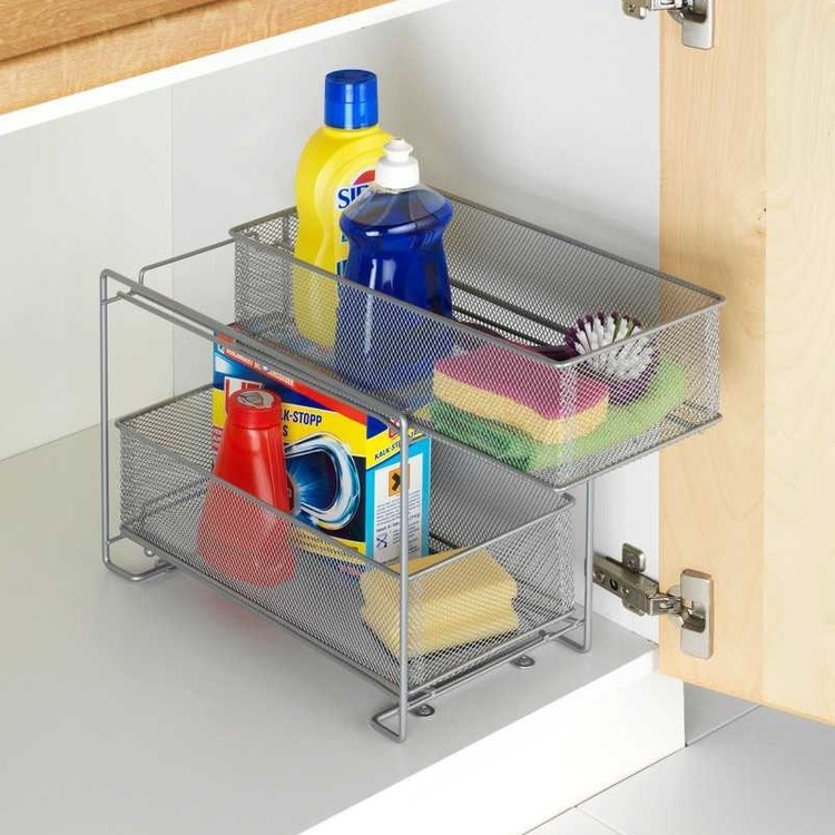 Utdragbara korgar, PULL-OUT- STORAGE, 35 x 19 x H 34 cm, Silver