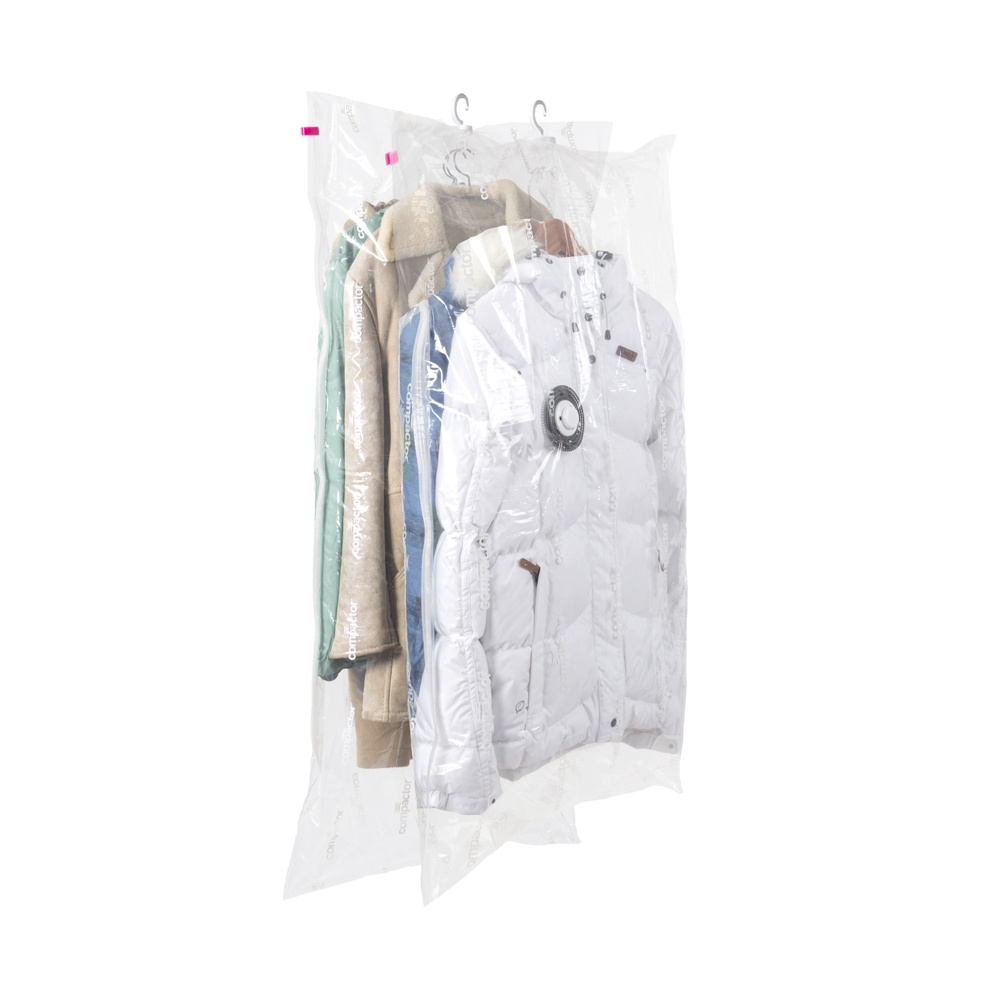 Vakuumpåsar med galge, 2 st, SET ESPACE DUO, Kort 70 x 105 cm + Lång 70 x 145 cm, Transparent