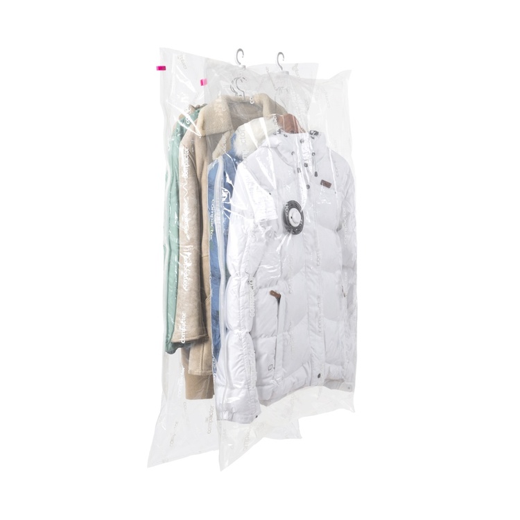 Vakuumpåsar med galge, 2 st, SET ESPACE DUO, Kort 70 x 105 cm + Lång 70 x 145 cm, Transparent
