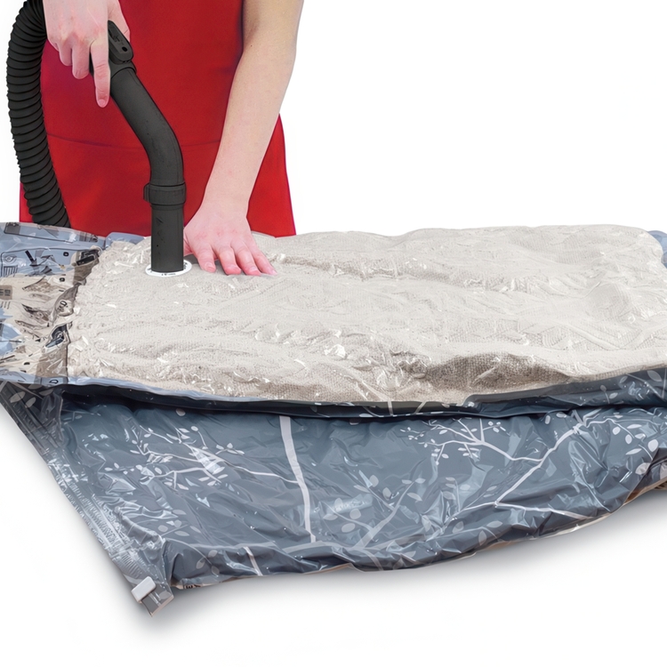 Vakuumpåsar, 2 st, JUMBO LIVING FLAT, 110 x 90 cm, Svart / Transparent