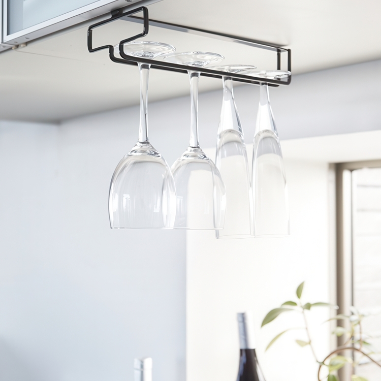 Vinglas hängare, under hylla, TOWER WINE GLASS HANGER, Yamazaki